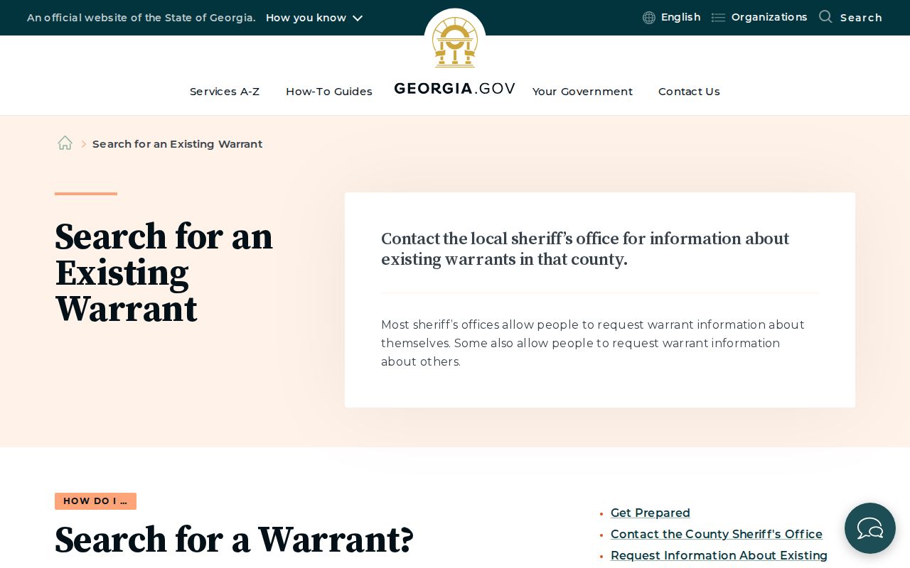 Georgia guidance for a Bibb County arrest warrant search