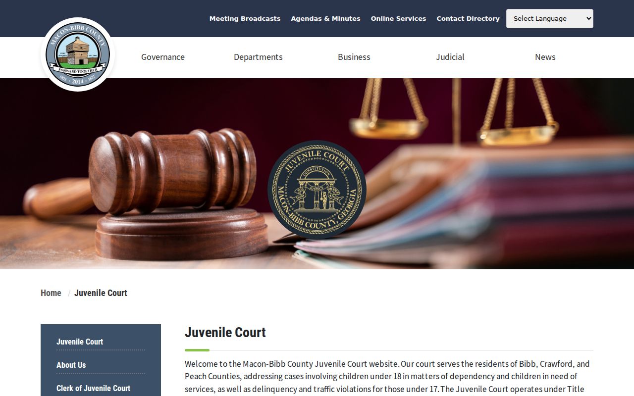 Bibb County Juvenile Court traffic warrant contact