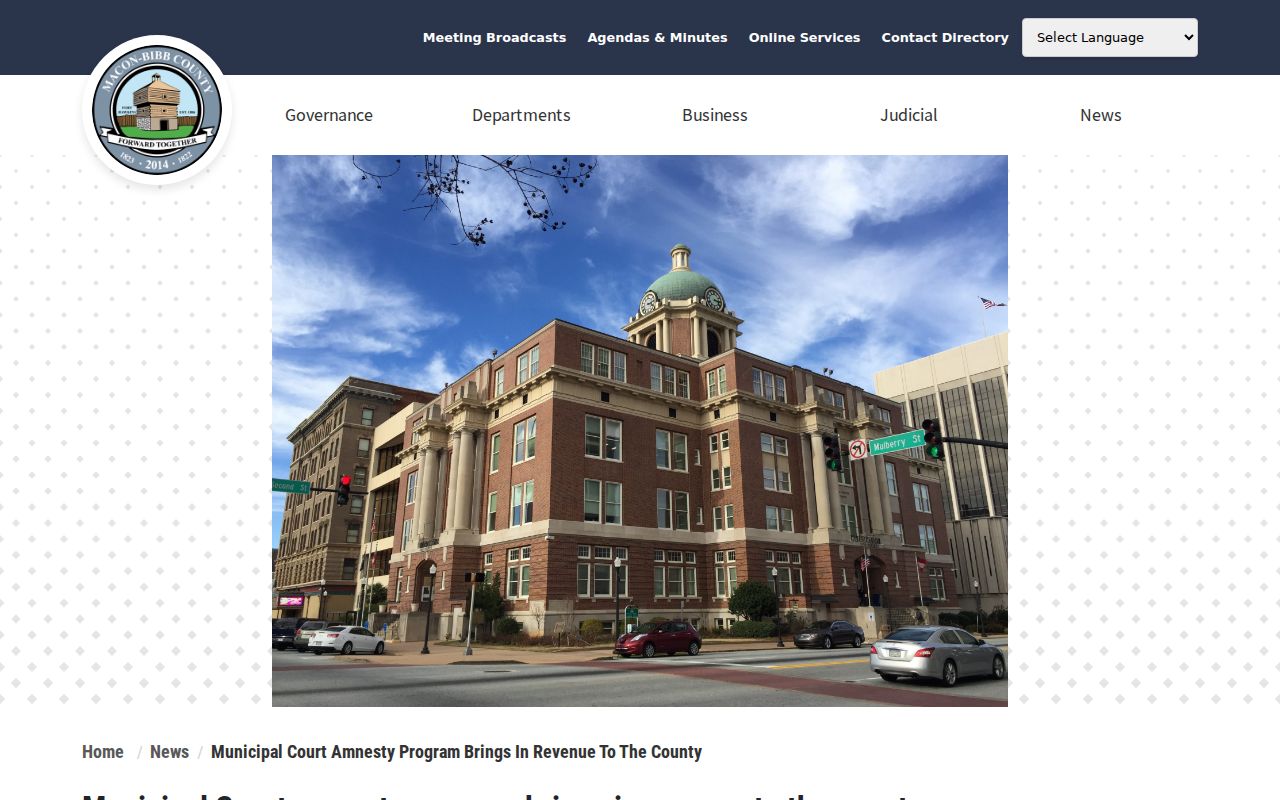 Official 2020 Bibb County municipal warrant amnesty announcement