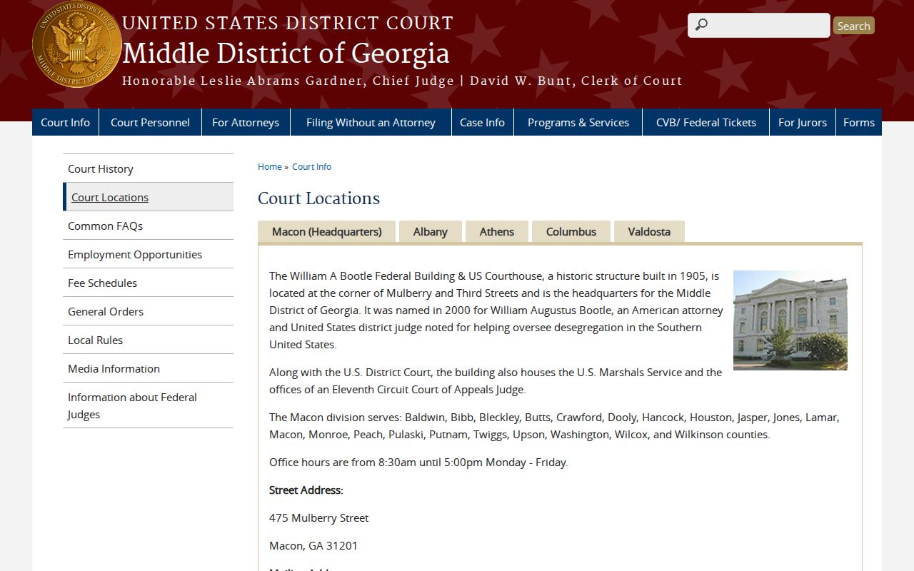 Federal courthouse separate from Bibb County municipal warrants