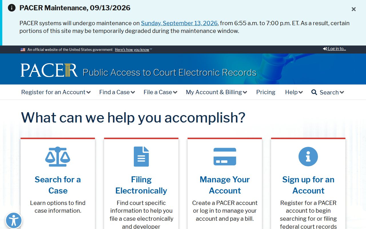 Federal PACER system separate from the Bibb County most wanted list