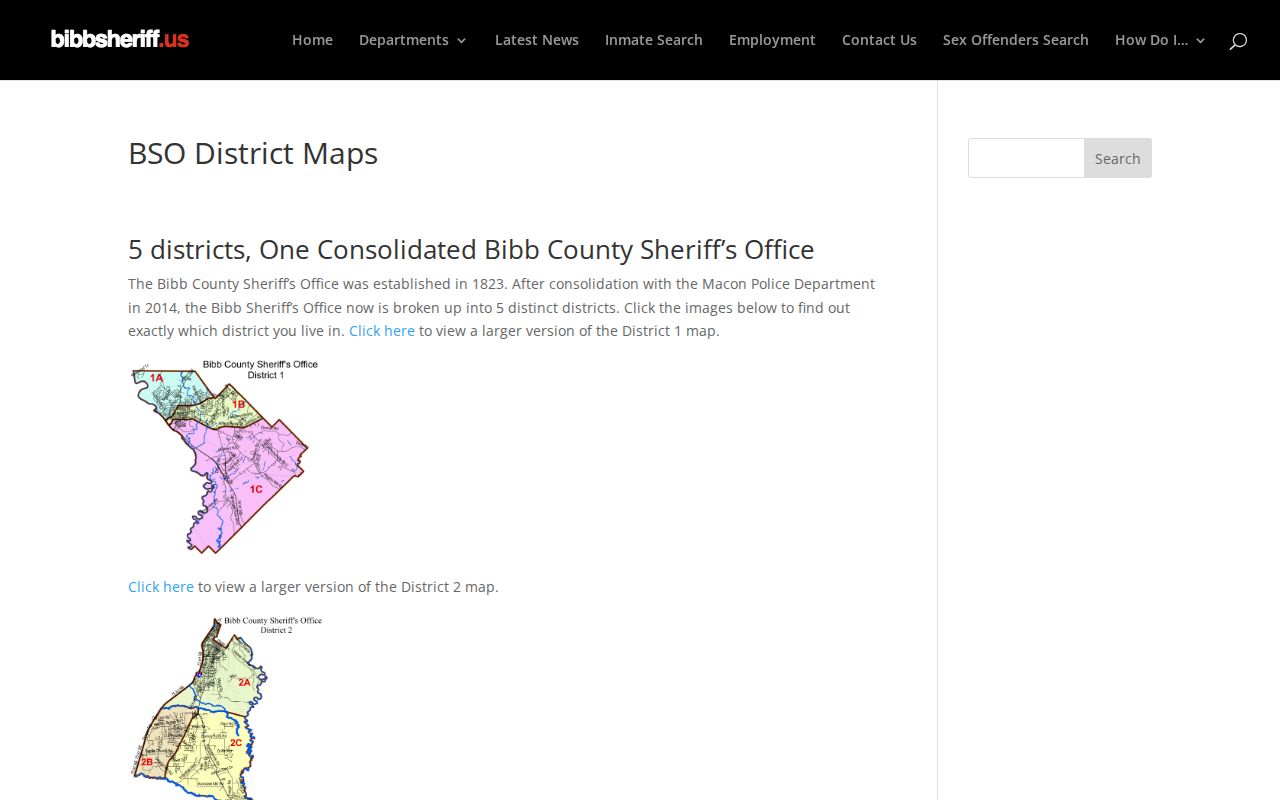 Bibb County warrant records and consolidated Macon sheriff districts